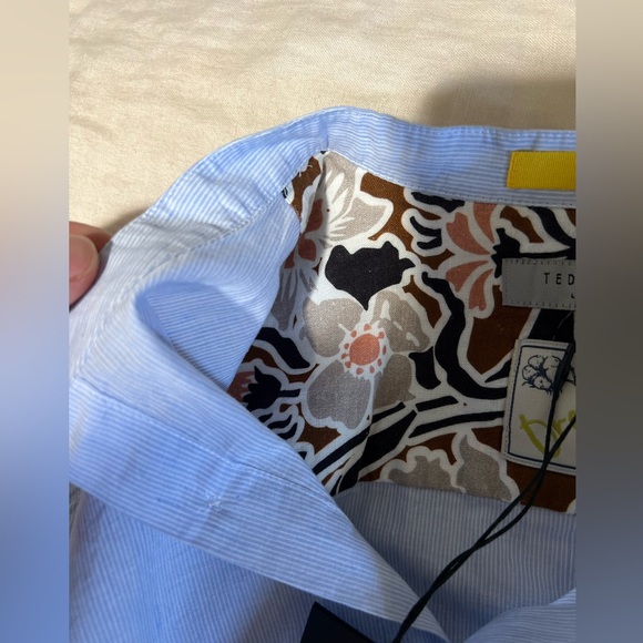 Ted Baked NWT Mens Fameus LS Stripe Shirt in Blue - Size 1 / XS - Picture 8 of 11